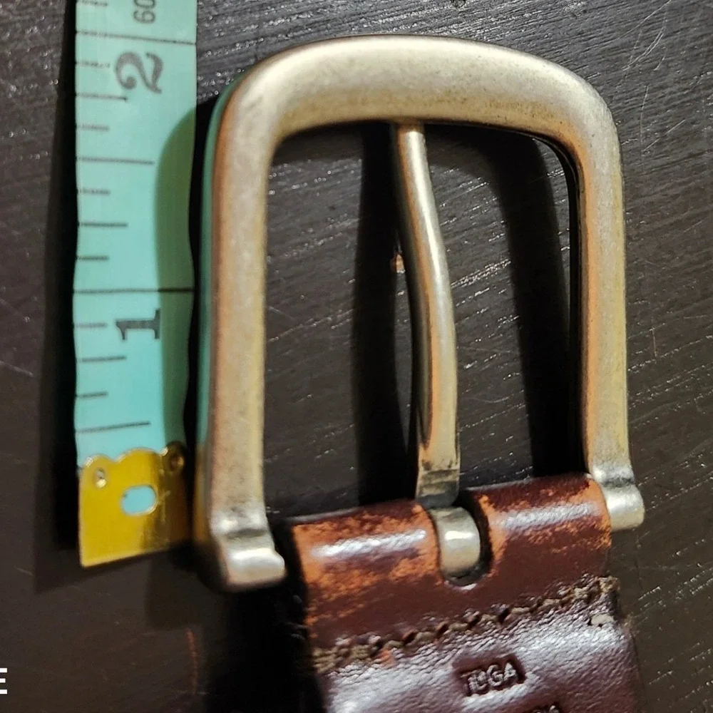 Tommy Bahama Canvas Leather Belt Mens XL 42-44 Tan Brown Casual Coastal Prep